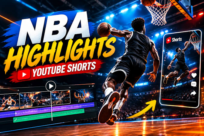 create nba, highlights video and youtube shorts