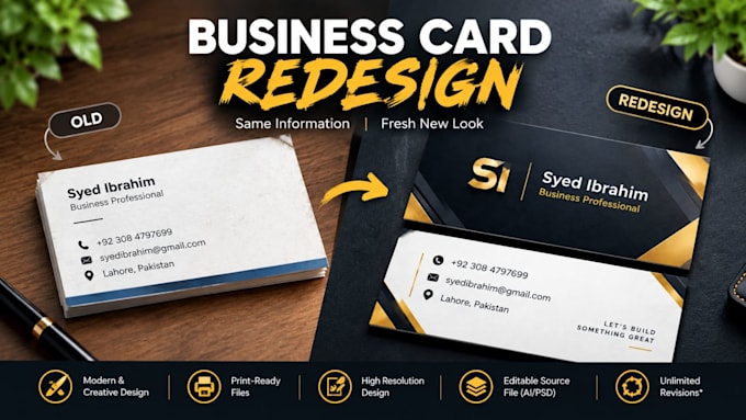 redesign, recreate business card
