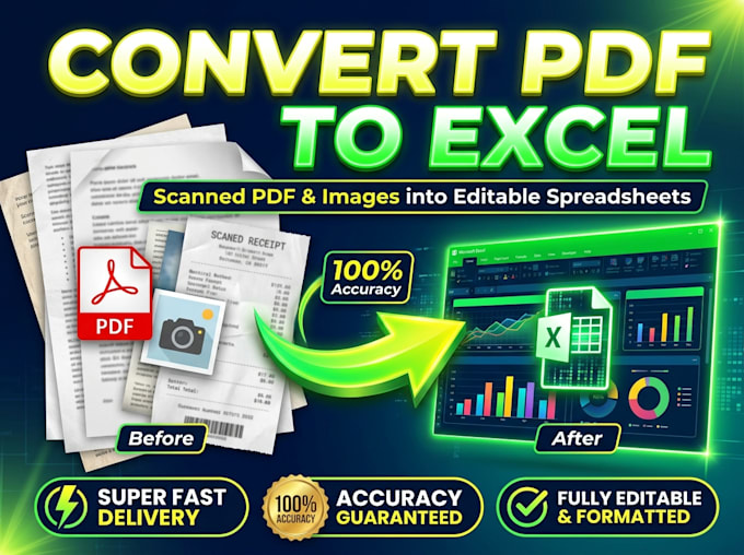 convert scanned PDF and images into editable excel spreadsheets