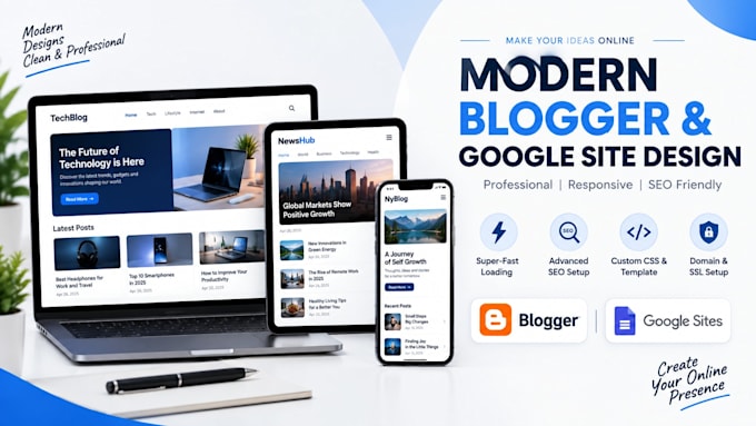setup blogger template and customize responsive blogspot website