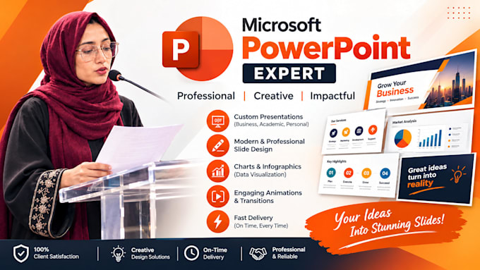 create a professional powerpoint presentation for business or school