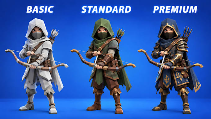 make 3d low poly character rigging for game asset in psx ps1 ps2 retro style