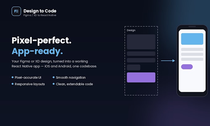 convert your figma or xd design to a react native app
