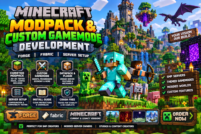 develop minecraft modpack custom gamemode forge fabric server setup optimization