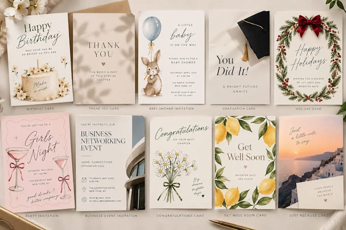 design custom greeting cards, invitations and event cards