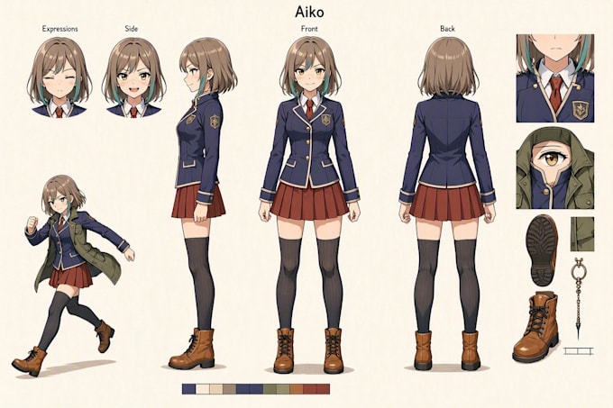 make custom character sheet reference sheet anime character