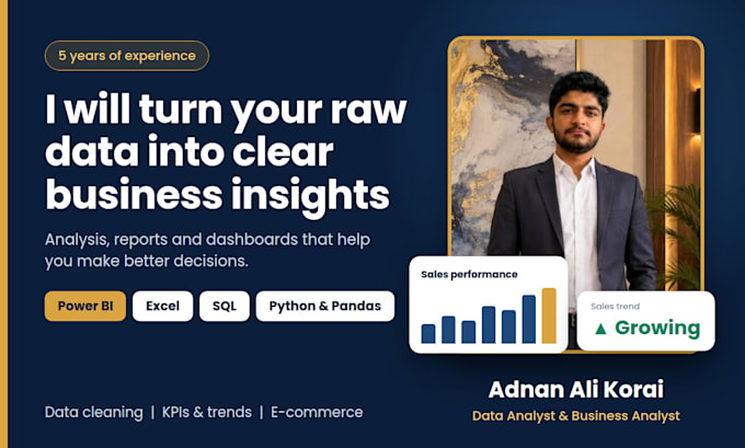 business data analysis python sql excel power bi
