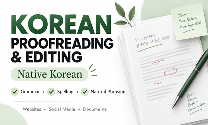 proofread and edit korean text naturally