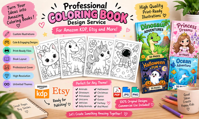 create a professional coloring book for amazon KDP