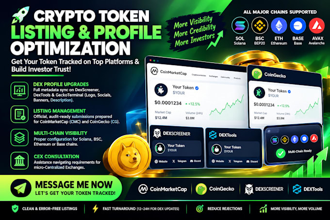 do crypto token promotion fast coin listing, cmc or cg tracking