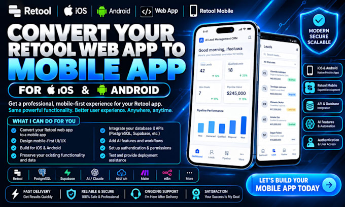 convert retool web app to mobile migrate retool webapp to ios and android app