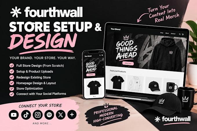 setup fourthwall store design fourth wall website fourthwall pod merch etsy shop