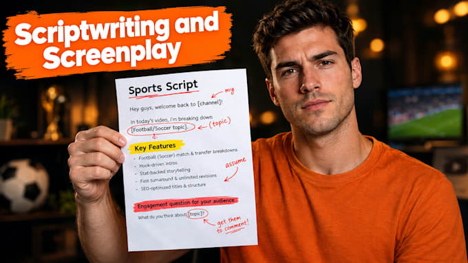 write engaging football scripts and youtube scriptwriting for your sport channel