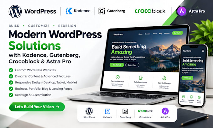 customize wordpress with kadence gutenberg crocoblock astra pro