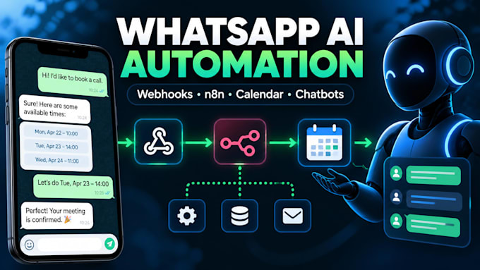 set up whatsapp cloud API, n8n and calendar automation