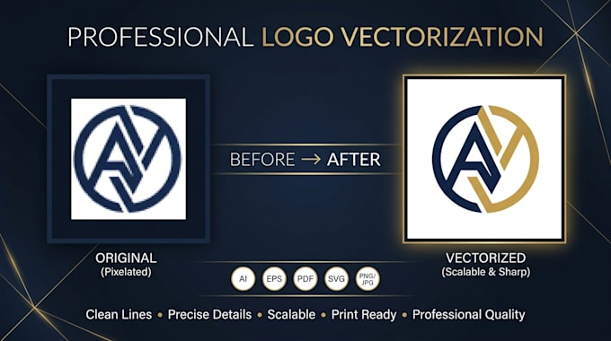 vectorize your logo or image and convert it to a clean vector