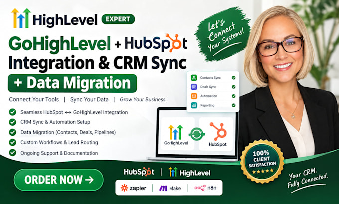 setup gohighlevel hubspot integration CRM sync and data migration