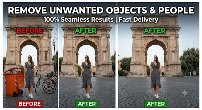 remove unwanted objects, people, or clutter from your photos