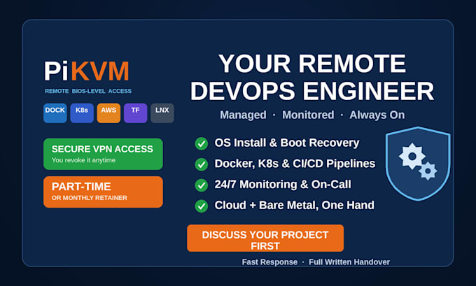 be your remote devops engineer which manage your projects via pikvm
