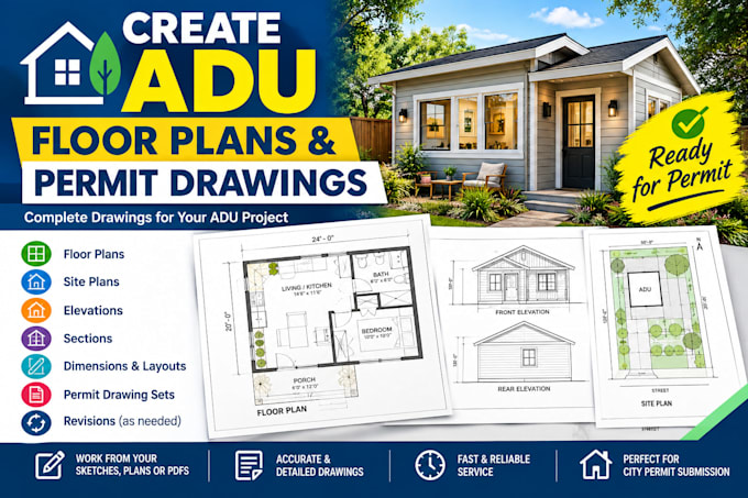 create adu floor plans and permit drawings