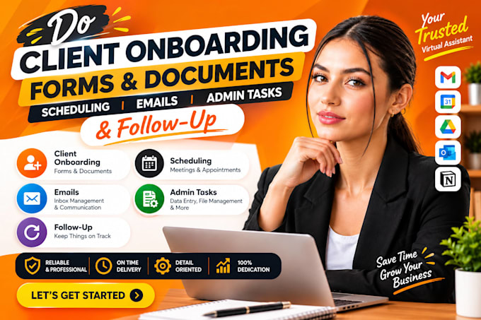do client onboarding forms documents scheduling emails and admin tasks follow up