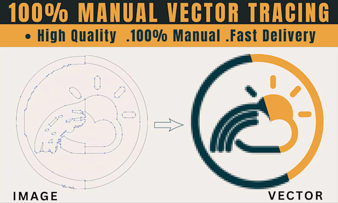 do vector tracing, redraw logo, manual vector tracing