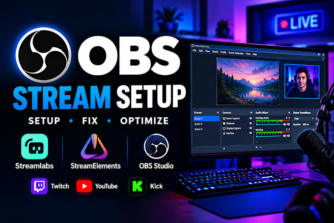 setup obs studio, streamlabs and streamelements for streaming