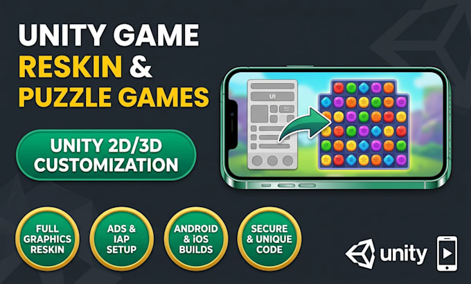 reskin unity game, develop casual puzzle game,and strategy board game, blackjack