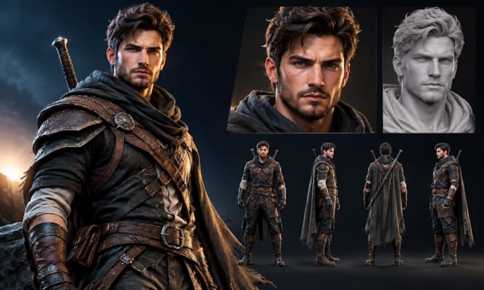 create realistic 3d game character in blender, unreal engines and unity