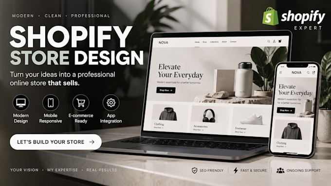 design a modern professional shopify store