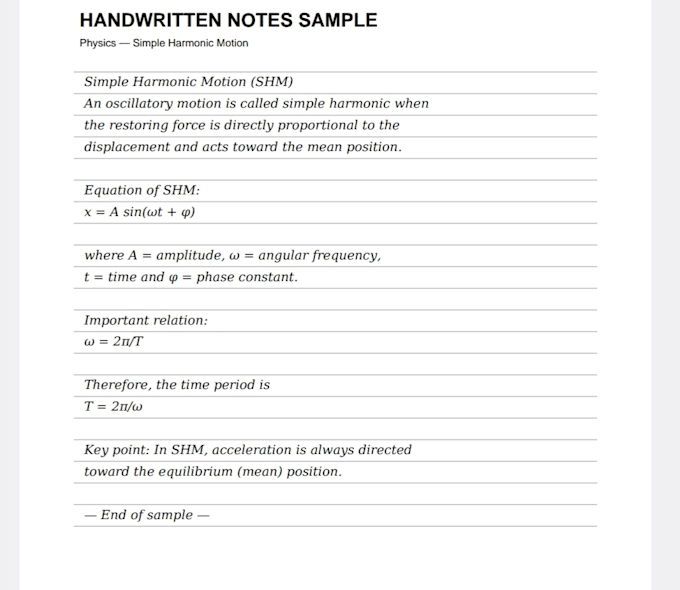 creat neat handwritten notes and custom content