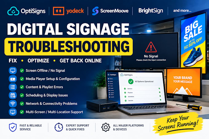 troubleshoot and fix your digital signage problems for optisigns yodeck