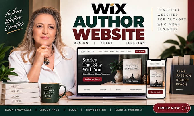design wix author website book website for writers and book launch