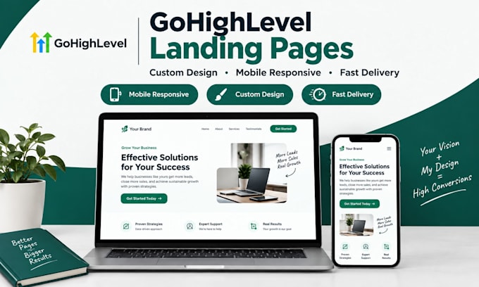 redesign gohighlevel landing page, funnel or website