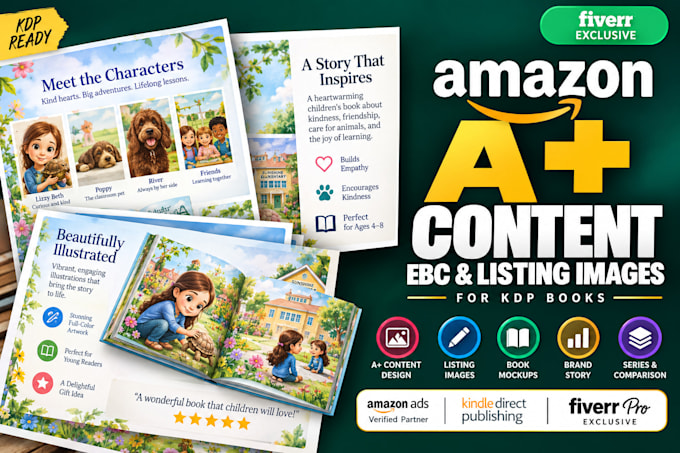 design amazon a plus content, ebc and listing images for KDP