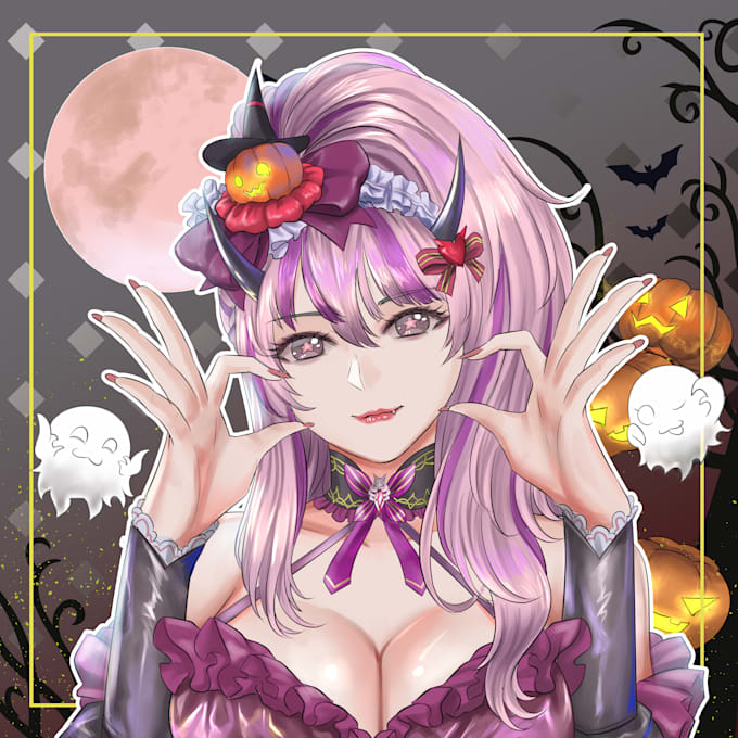 draw a ych halloween icon pfp portrait for you