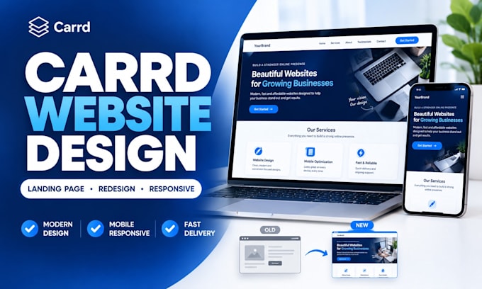 carrd website design, carrd landing page, redesign carrd website design