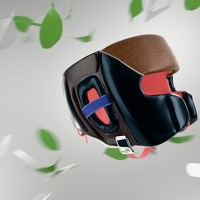 create a custom 3d boxing helmet model realistic rendering