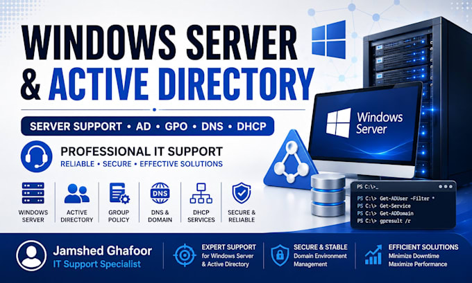 provide windows server and active directory support