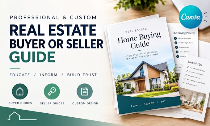 design a first time home buyer guide in canva for realtors