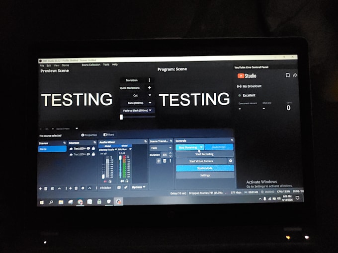 configure obs for quality stream and recording