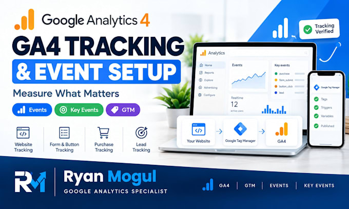 setup ga4 tracking and events for your website