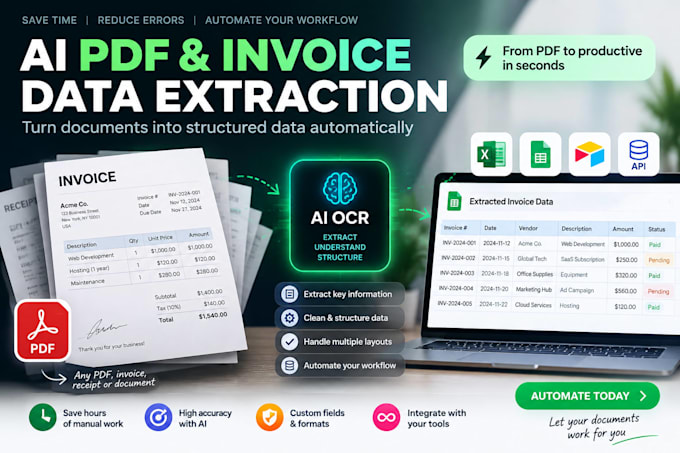 automate PDF invoice data extraction using ai ocr