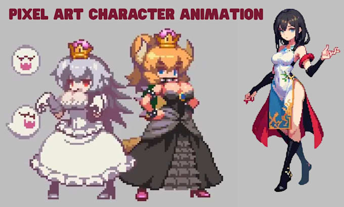 create pixel art nsfw character animation sprite sheet 2d game character design