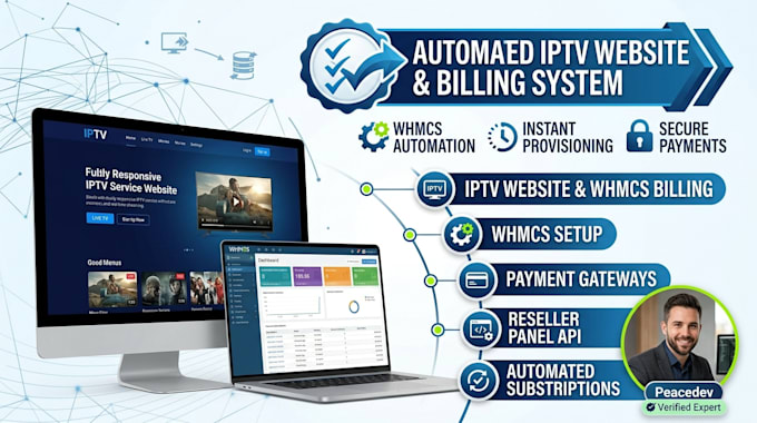 build an iptv website with whmcs automated billing system