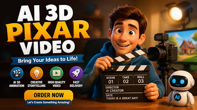 create 3d pixar romantic storytelling ai proposal video