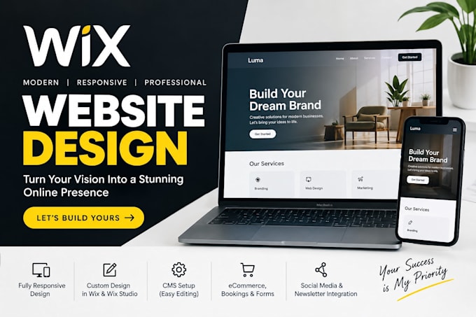 build a professional wix website or wix website redesign