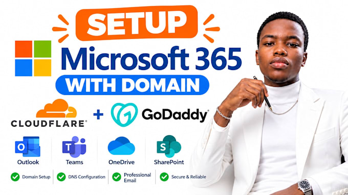 setup microsoft 365 with cloudfare and godaddy domains