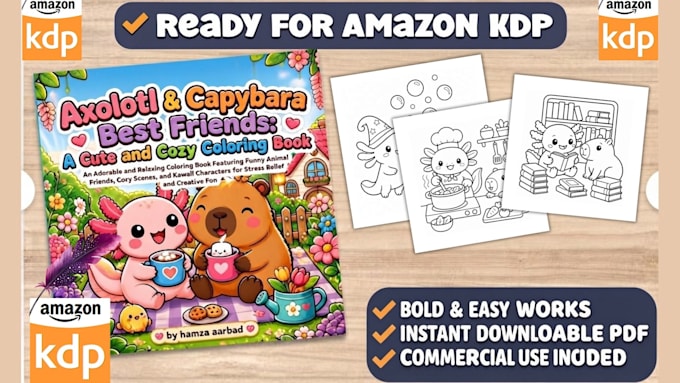 create a cozy, bold and easy coloring book for amazon KDP