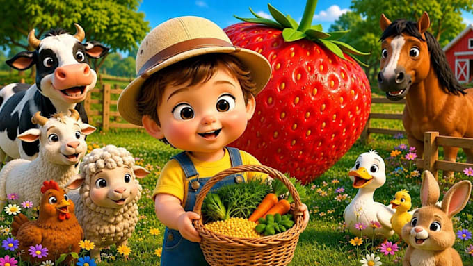 do engaging 3d kids video editing, 3d cartoon kids animation for kids channel